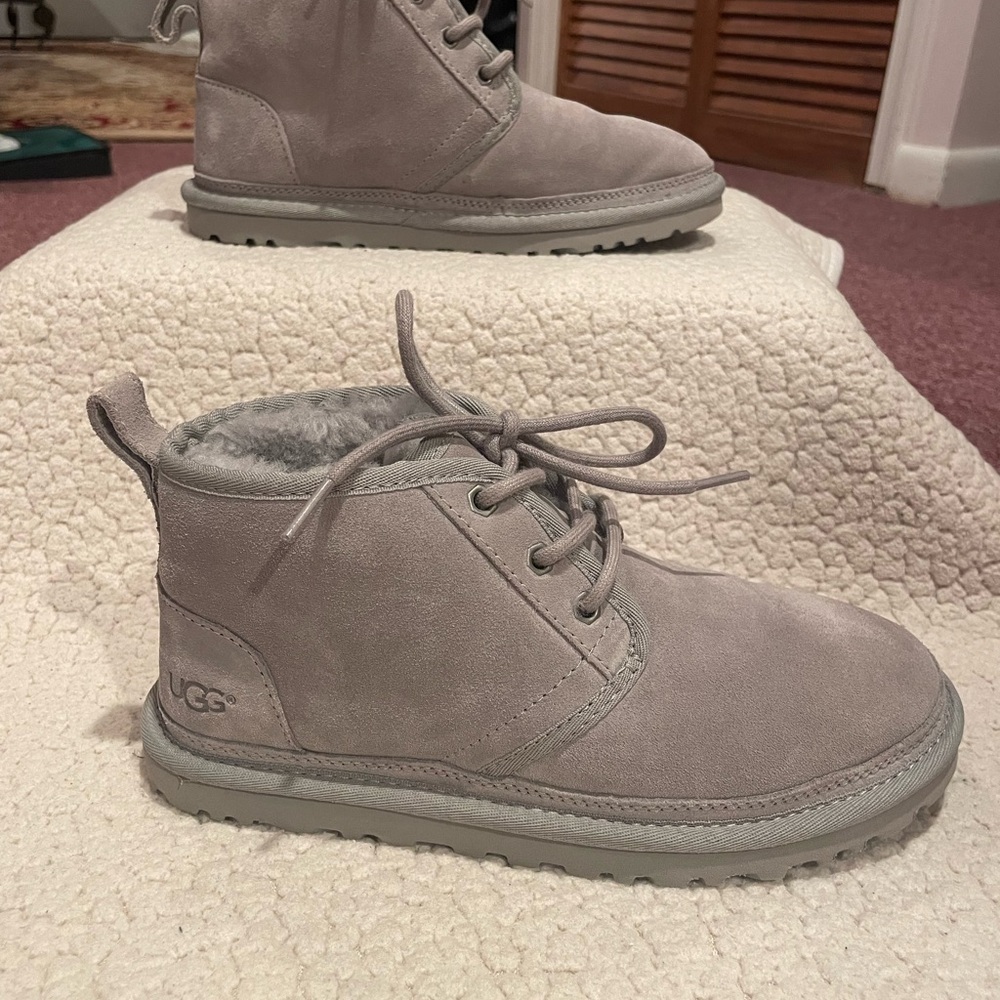 UGG Light Gray Lace-Up Boots